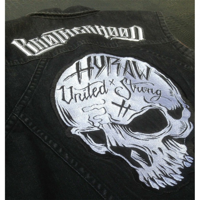 Hyraw Punk Goth Nevermind Rocker Skull Jeans Denim Vest